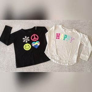 Bundle of The Children's Place Girls Sequin and Graphic tops size 7/8 youth kids